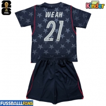 Vereinigte Staaten Timothy Weah #21 Auswärts Trikotsatz Kinder WM 2026 Kurzarm (+ Kurze Hosen)